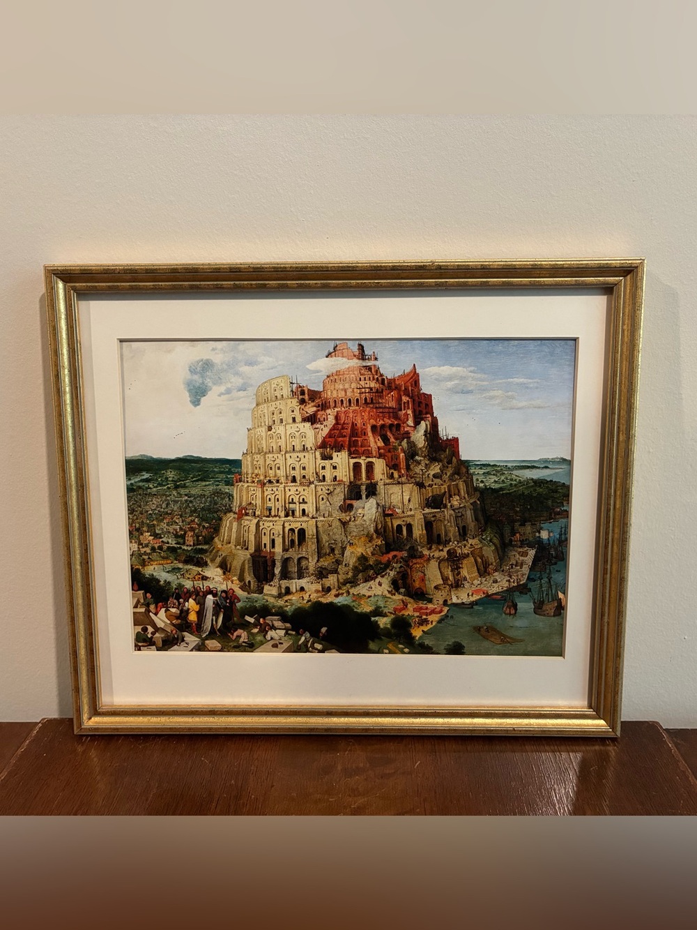 Tower of Babel Gold Framed Print 13x11 Pieter Bruegel Dutch Renaissance Wall Art
